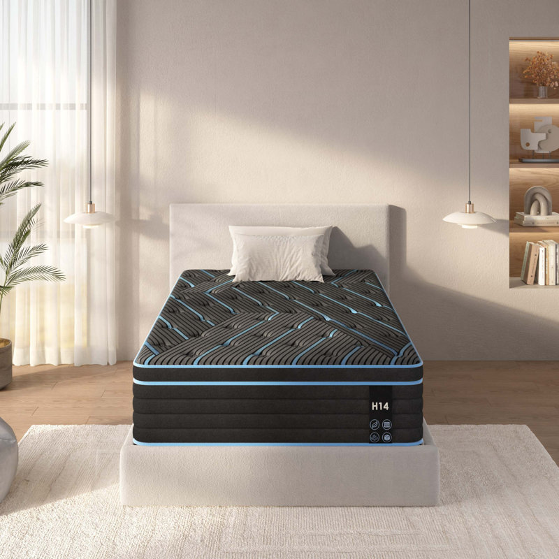Twin Size 12 Inch Hybrid Mattress With Individually Pocketed Innerspring And Medium Firm Support For Balanced Comfort And Spinal Alignment.