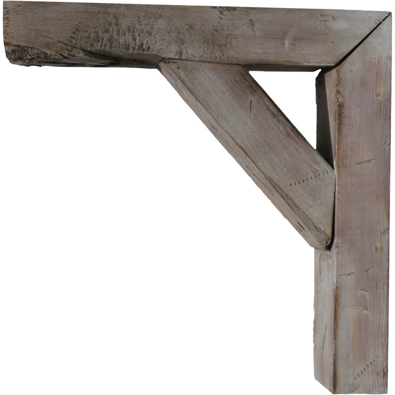 10" Gray Pine Barnwood Shelf Bracket