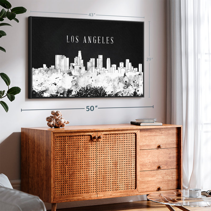 "LA Skyline BW", H 29 po x l 43 po