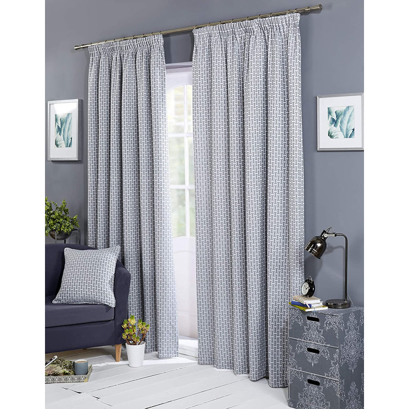 Aoibhi Room Darkening Curtain Pair, 167 W x 182 D cm, Silver