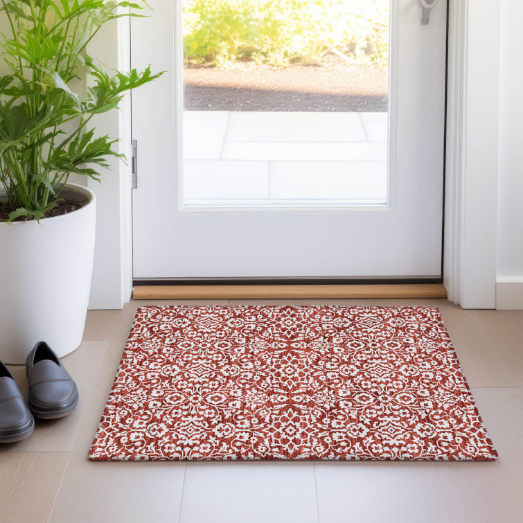 Premium Machine Washable Prisco Red Rug