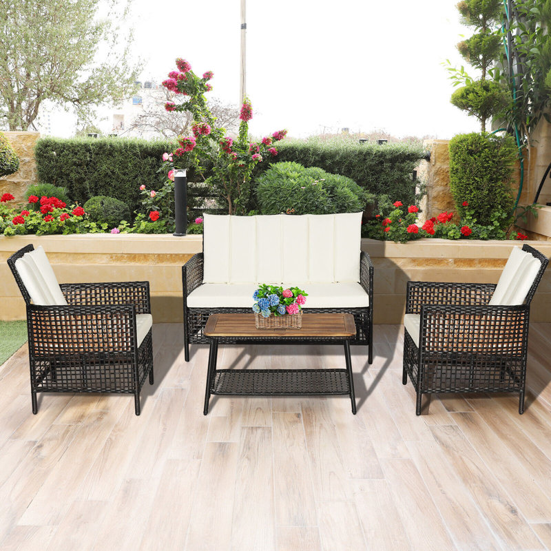 Acacia 4 - Person Patio Conversation Set with Cushions