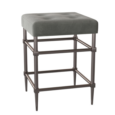 Libby Langdon Upholstered Stool with Metal Frame