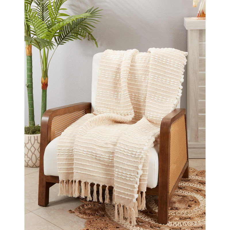 Hand Woven Throw Blanket, Natural