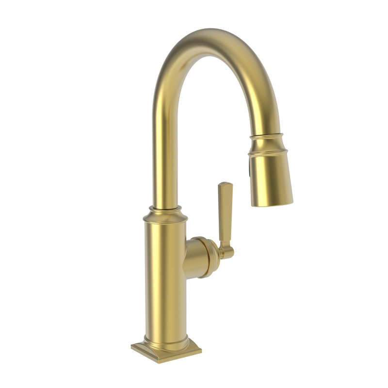 Adams Single Handle Pull Down Bar Faucet, Satin Gold (PVD)