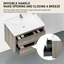 Meuble-lavabo de 30 po avec lavabo. Armoire flottante gris cendré en forme de U. Pré-assemblé pour une installation simple. Comptoir en résine de qualité en pierre. Fonctionnalité de tiroir à fermeture silencieuse. - Coquille en bois.