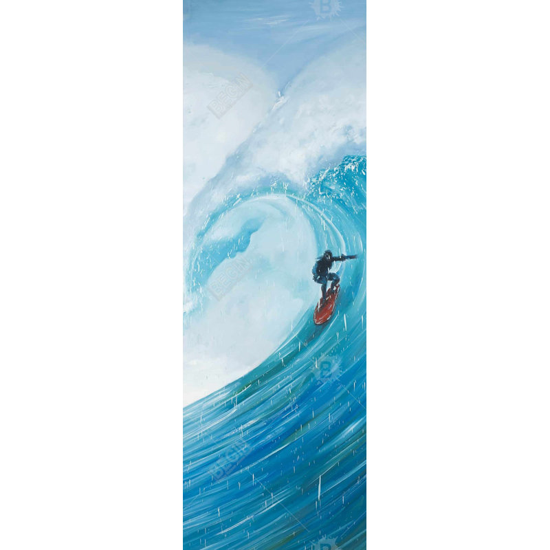 «Surfer on a Big Wave - Loisirs», art sur toile
