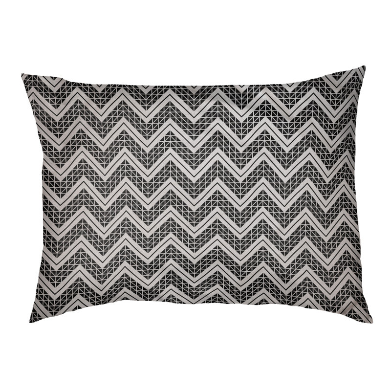Coussin Chelan, Grand (l 50 po x P 40 po x H 7 po), Gris / noir
