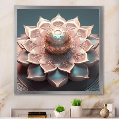 " Exquisite Pink Gold Lotus Mandala "