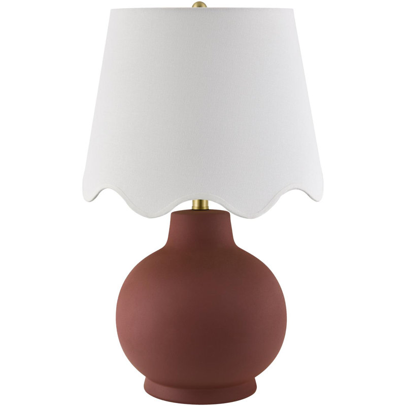 Ganza Table Lamp, Dark Red, White