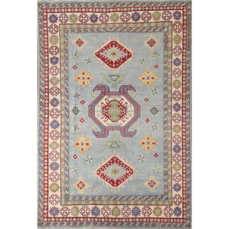 Light Blue Kazak Oriental Area Rug 7x10