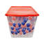 Ensemble de 4 bacs de rangement 14,5 gallons avec couvercles - bacs transparents imprimés pour l'organisation à domicile, bacs décoratifs colorés pour le rangement des jouets, décorations de Noël, dortoir et garde-robe