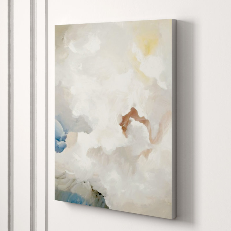 White On Gray Print by Sara Brown, Image Brush Gel, 32" H x 24" W x 2" D