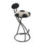 Ensemble de tabourets de bar rembourrés en forme de S, ensemble de 2 tabourets de bar en velours, tabouret rond à imprimé football pour la cuisine et le salon-1900026512