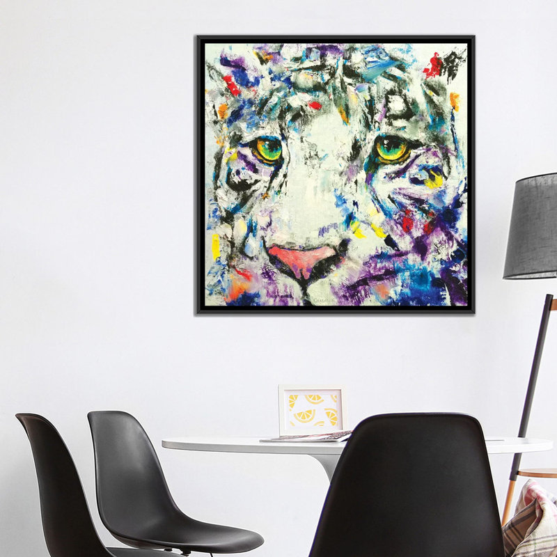 « white tiger », impression sur toile, H 12 po x l 12 po x P 1,5 po, Pas de tapis, Toile tendue