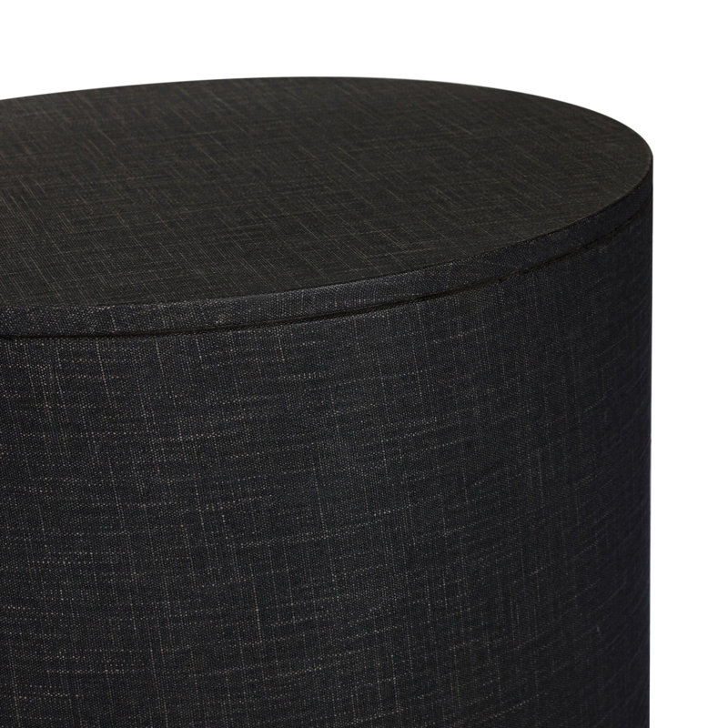 Amelia Oval One Drawer Nightstand-Black Linen, Black Linen