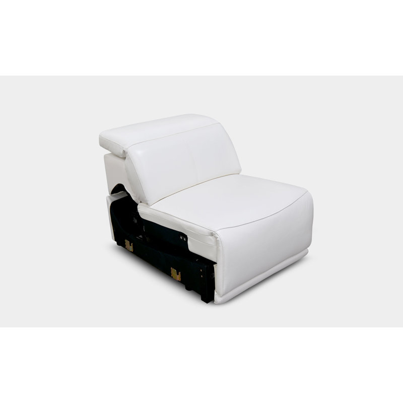 Fauteuil inclinable électrique standard en cuir véritable, Blanc