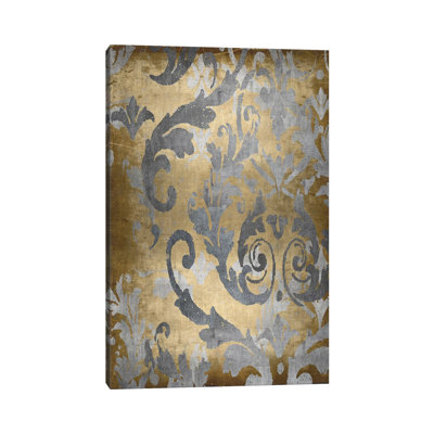 «Damask in Gold II» par Ellie Roberts, reproduction d'art sur toile tendue