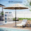 Parasol de patio 10 pi, 8 baleines robustes, avec lumières-126358975