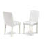 L'ensemble de table de cuisine 3 pièces comprend une table de salle à manger rectangulaire avec Dropleaf et 2 chaises Parsons en similicuir blanc, lin blanc-1365608949-1439909366-1440201862