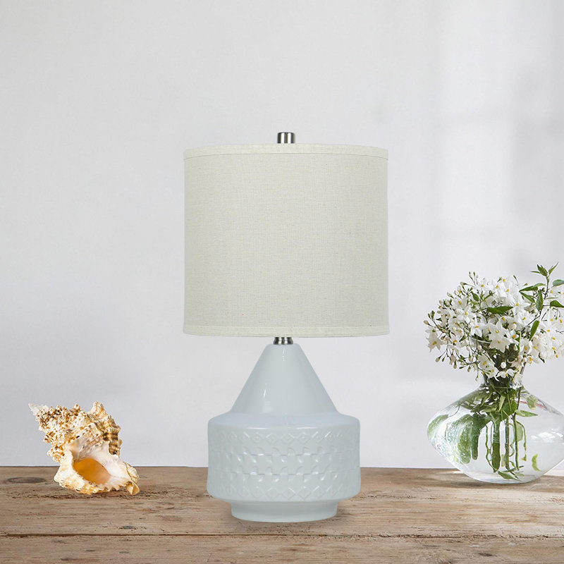 Claven Ceramic Table Lamp, White