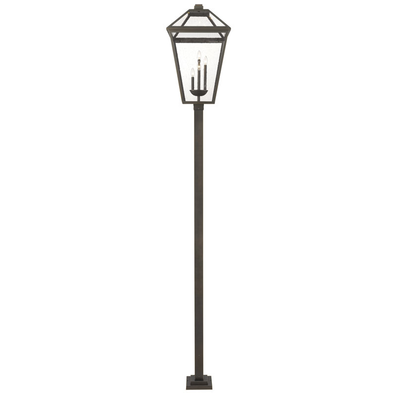 Bien-Aime Clear Beveled Lamp Post (Full), 128.25" H x 19.5" W x 19.5" D, Seeded, Oil Rubbed Bronze