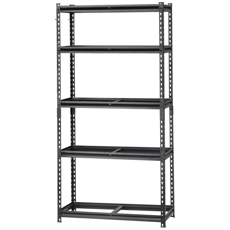 Étagères de rangement Étagères de garage robustes réglables, Noir mat, H 72 po x l 36 po x P 16 po