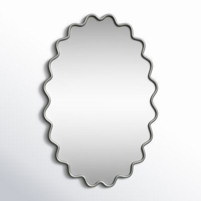 Modern Wavy Framed Oval Wall Mirror