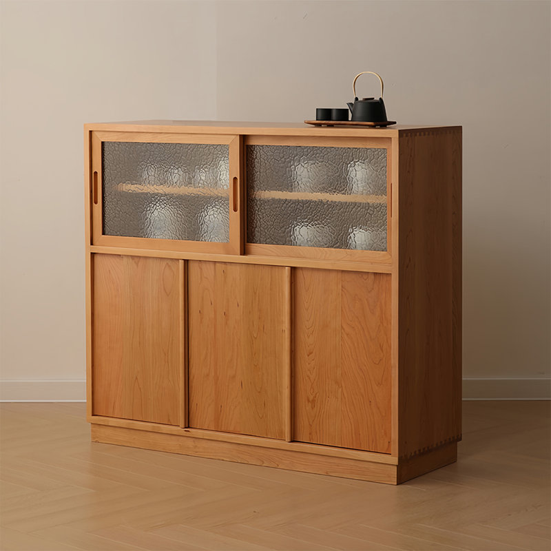 Armoire de rangement scandinave en bois de cerisier