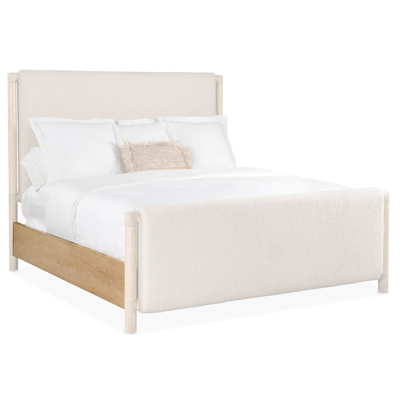 Retreat Queen Upholstered Panel Bed, Brown/Beige