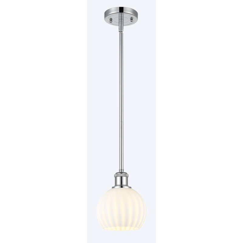 Luminaire suspendu 1 lumière Sabanc, H 8 po x l 6 po x P 6 po, Chrome poli