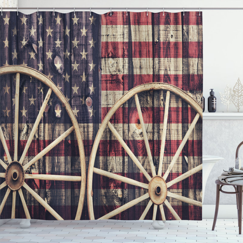 Striped Shower Curtain with Hooks Included, 75" H x 69" W