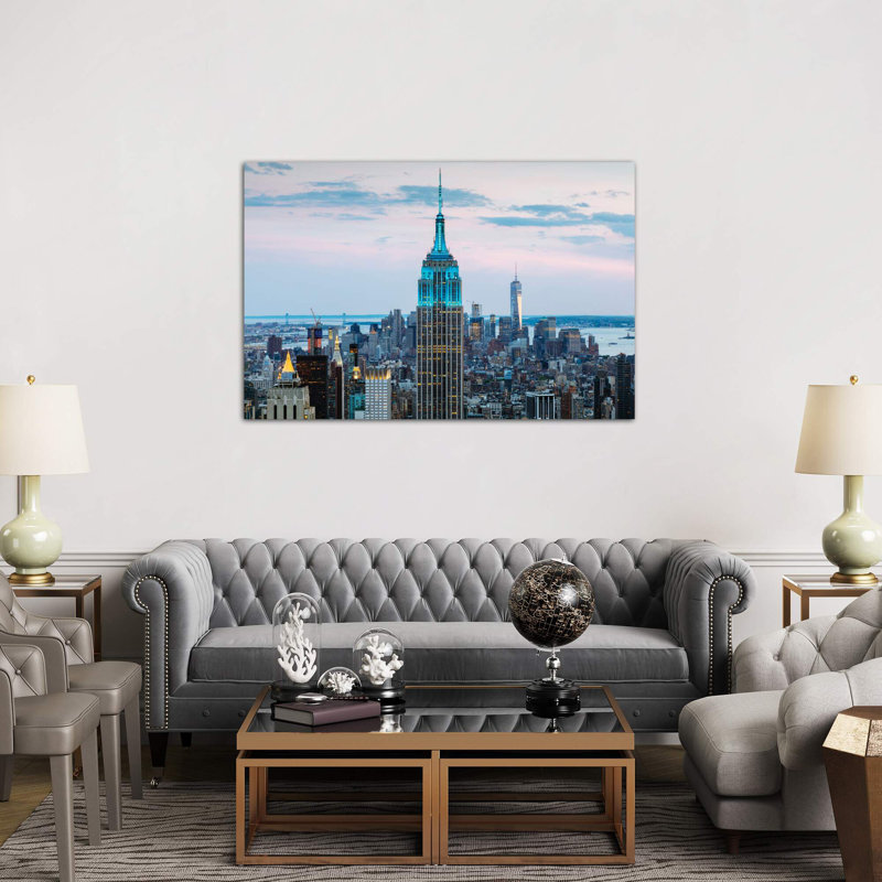 Empire State Building At Dusk, Midtown, New York City, New York, USA by Matteo Colombo - No Frame Print on Canvas