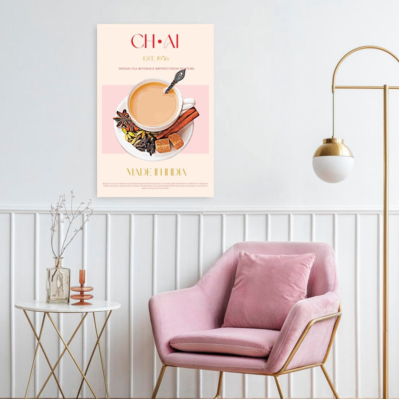 «Warm Masala Chai», art mural traditionnel, H 24 po x l 16 po