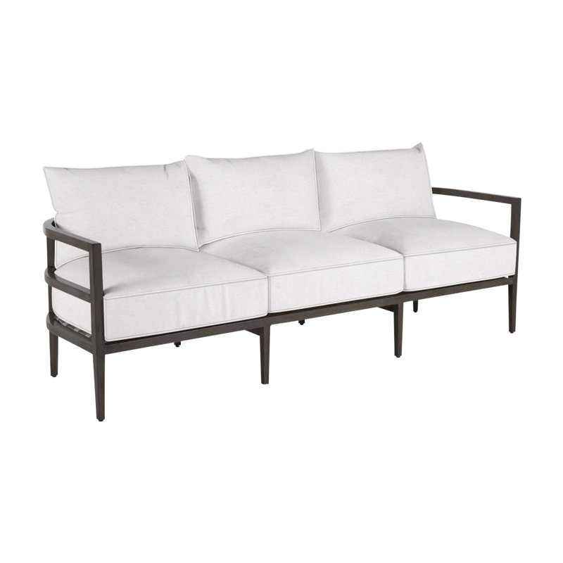 Santa Barbara Aluminum Sofa - Slate Gray, Welt, Canvas Sand, Standard Plus