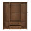 Armoire penderie 4 portes avec 2 tiroirs - Armoire de rangement spacieuse pour vêtements, brun-118388701