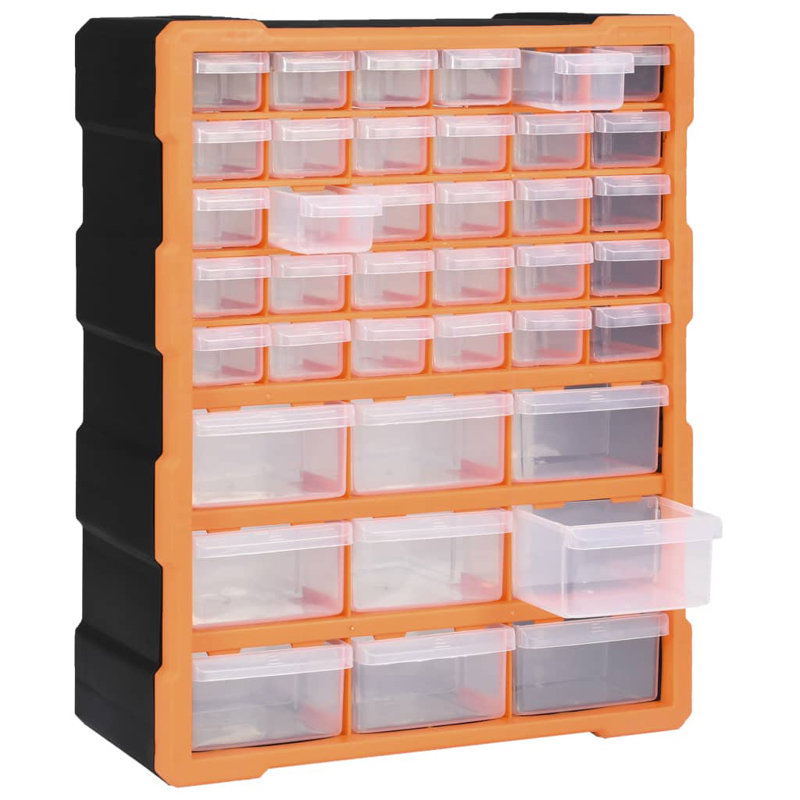 Rebrilliant Plastic Decorative Bin, Orange/Black