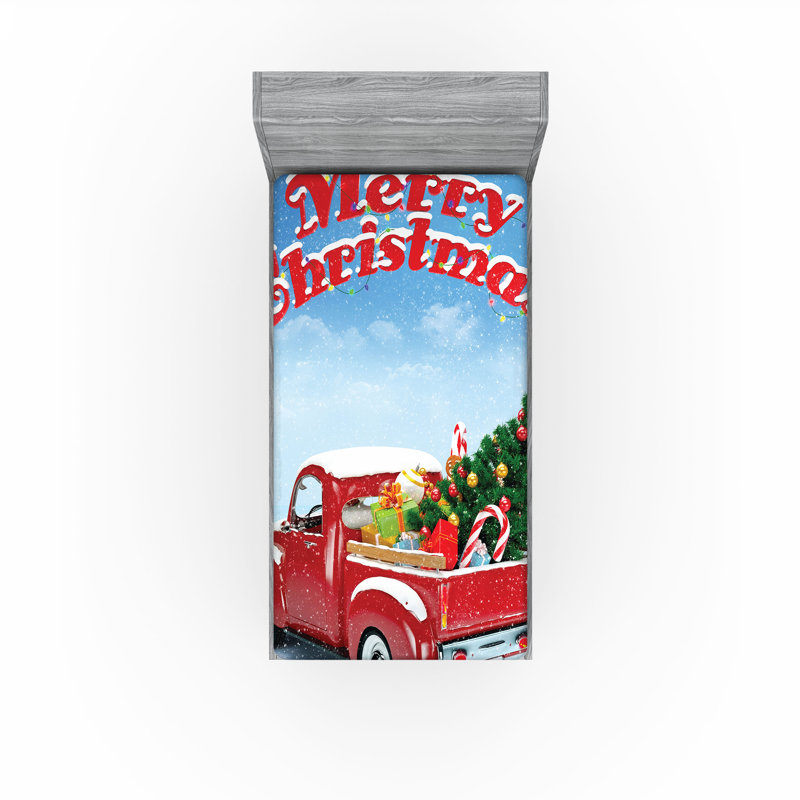 Multicolore drap-housse Ambesonne Christmas, Twin XL Fitted Sheet