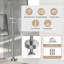 Robinet de baignoire avec douche à main, robinet de baignoire à fixation au sol avec robinet mélangeur haut débit, système de robinet de douche sur pied, joint d'huile brossé rond à double poignée FF012