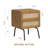  Lulu Solid Wood Nightstand with Natural Rattan Drawer-361278422-361278409