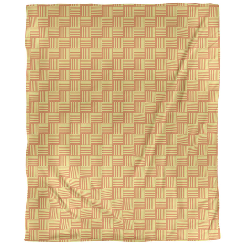 Tissu basketweave contrast, Orange / Jaune, L 54 po x l 36 po, Lin huître palazzo