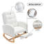 Chaise berçante d'appoint rembourrée à haut dossier avec repose-pieds et poche de rangement pour le salon-128965951