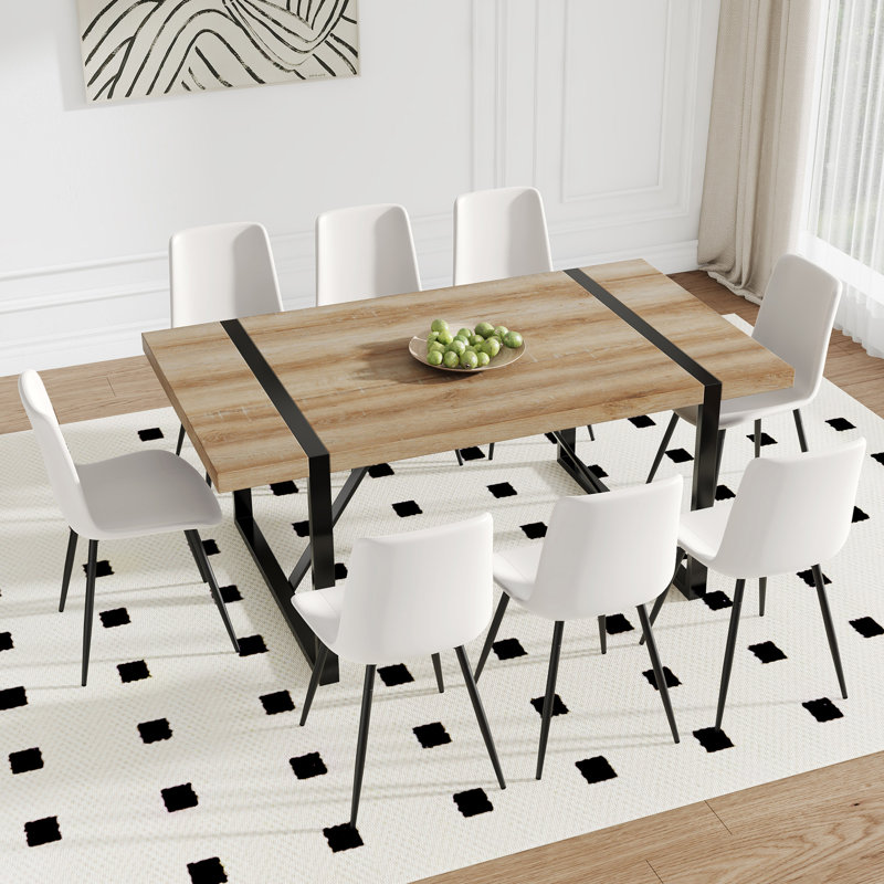Ensemble de table et chaises, 9, Bois