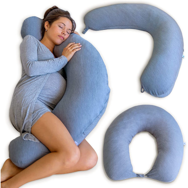 Nue by Novaform C-Shape Pregnancy Pillow with Antimicrobial Cool Cover