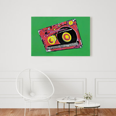 Tape Player Musical Canvas - Green Hobbies Home Decor Art