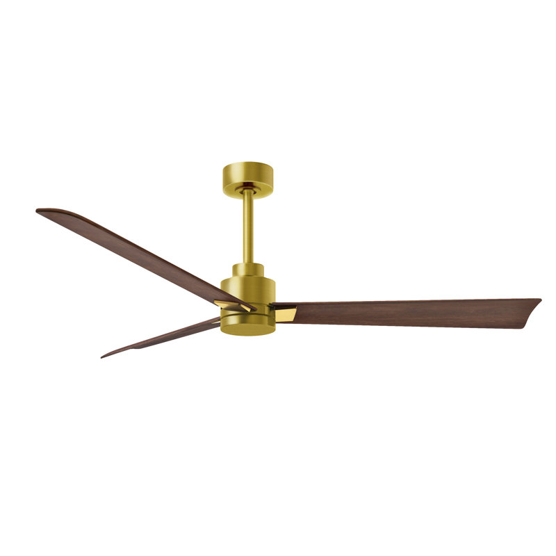 Ventilateur de plafond Alessandra, Noyer, Laiton brossé