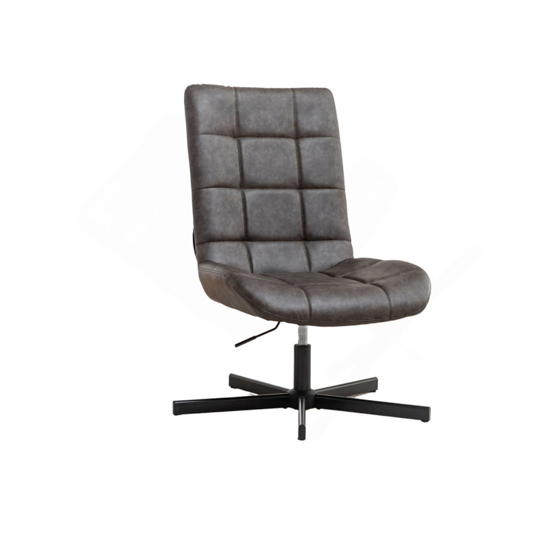Fauteuil d'appoint pivotant en similicuir Roundhill Furniture Arlena, Brun