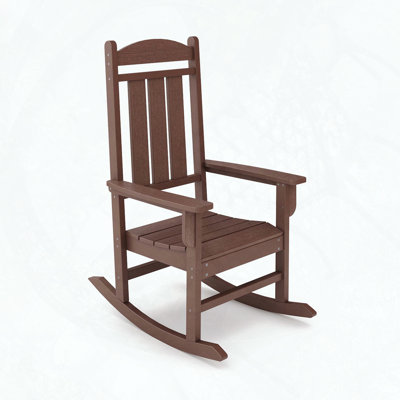 Pecan Traditional HDPE Poly Lumber Porch Rocker