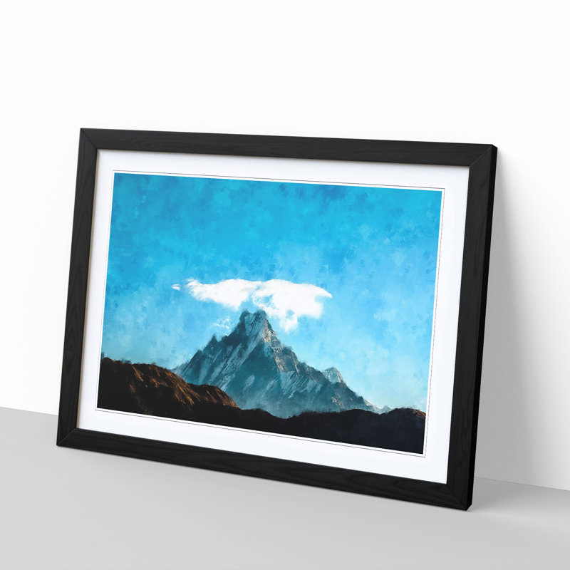 Fishtail Mountain In Nepal - Picture Frame Graphic Art Print, 24cm H x 33cm W x 2cm D, Black Framed