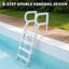 Échelle de piscine, escalier à 5 marches pour garde-corps double | Marches antidérapantes robustes, capacité de poids de 400 lb pour les piscines creusées et hors terre de 48 à 54 po, construction en PE robuste pour une utilisation intérieure et extérieure